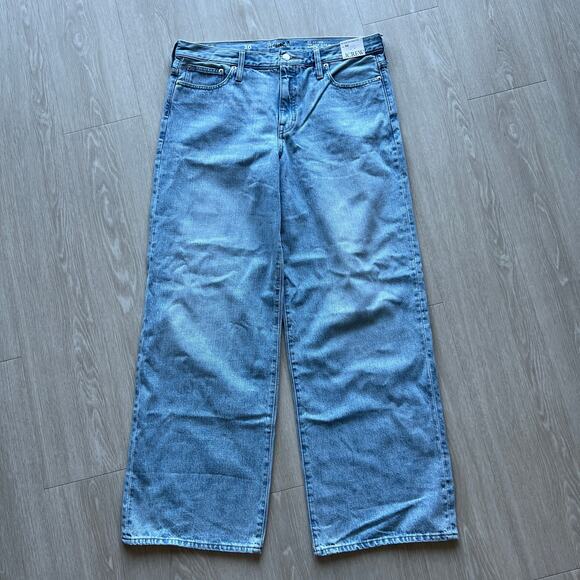 J Crew Lower Rise Wide Leg Jeans Womens 30 Blue Synniva Wash - Picture 1 of 10